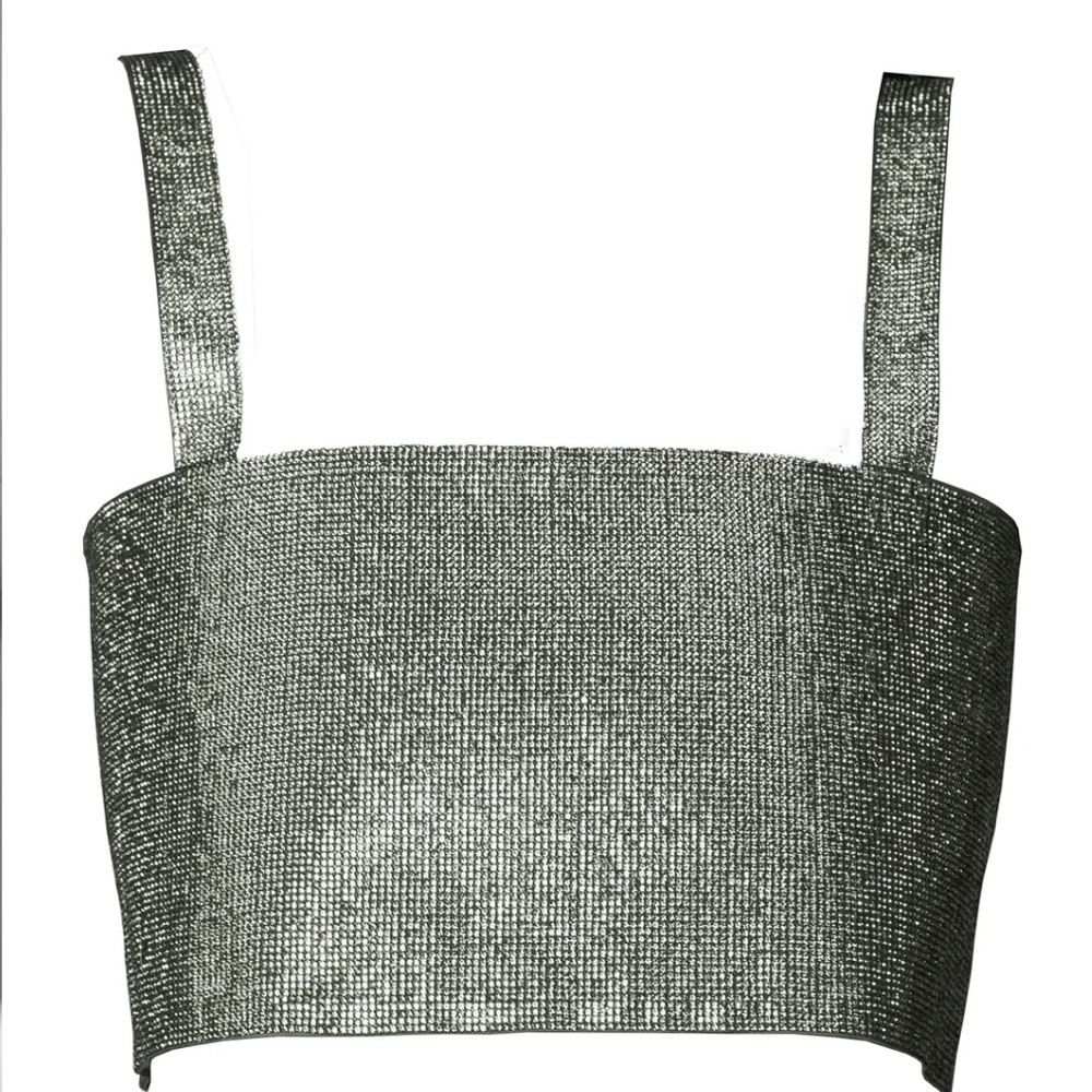 Rhinestone Glitter Crop Tank